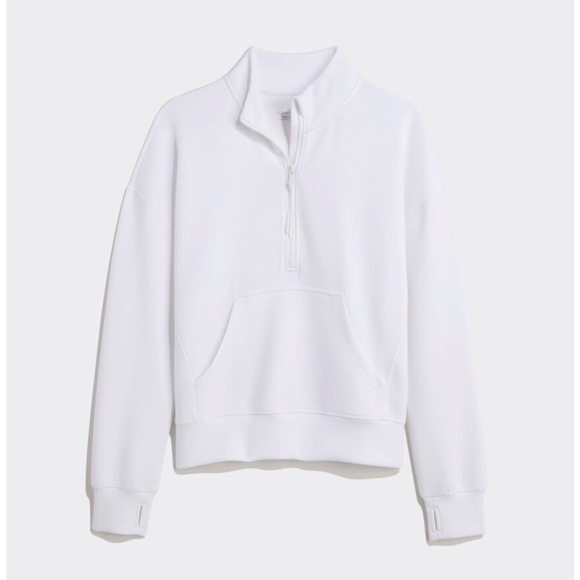 Vineyard Vines Performance Silky Scuba Oversized White Quarter Zip Pullover Sz M - Picture 12 of 13